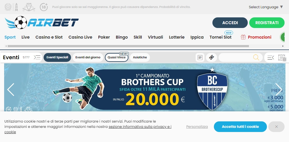 AirBet Casino Desktop screenshot